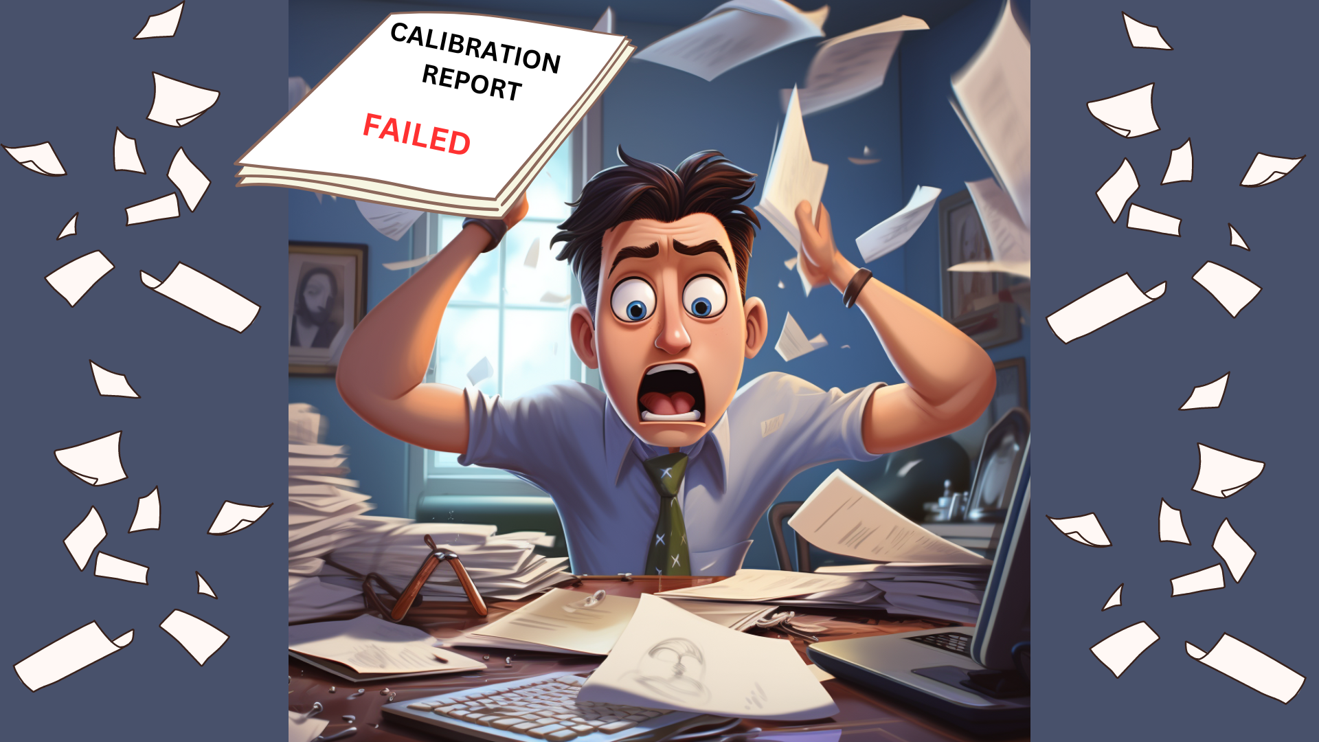 Image of a calibration manager that received a failing calibration report and is trying to evaluate the effects on the company.